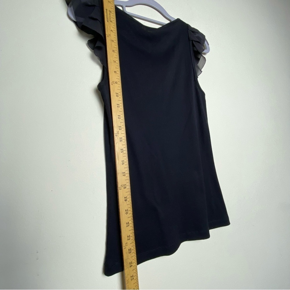 Hugo Boss Ruffle Sleeve Tank with Ribbing. Size M - Picture 7 of 8